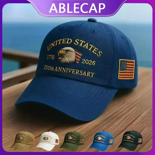 250th Anniversary Hat, USA Patriotic Baseball Caps,  Eagle Embroidered Baseball Hats for Men /Women Cap