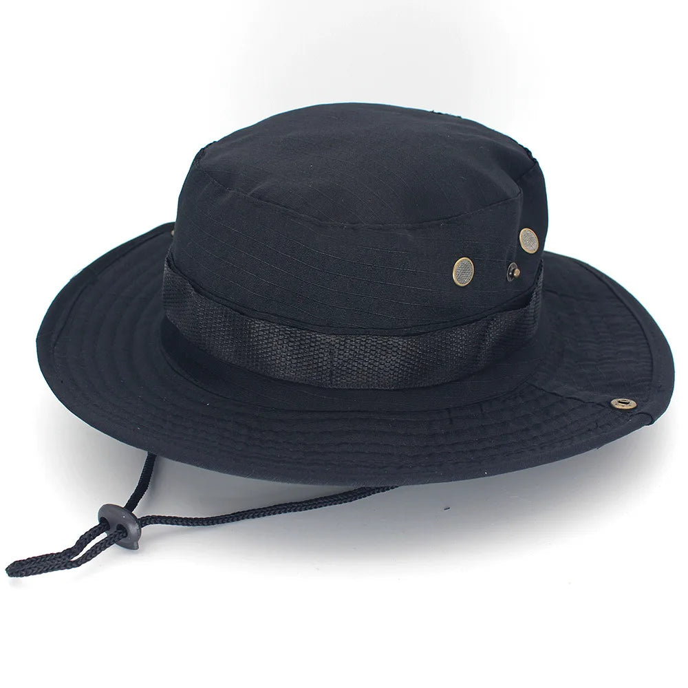 Camouflage or solid Tactical Cap, Bucket Hat/ Caps also in  Camo for adults or older teens.   Outdoor Protection in the sun.