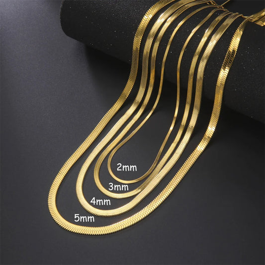 Stainless Steel Snake Chain Necklace for Women /Men of Gold Color  with Herringbone Choker,  Neck Chains 2026 Trend Jewelry Gift.  Perfect Gift for MOTHERS and FATHERS DAY