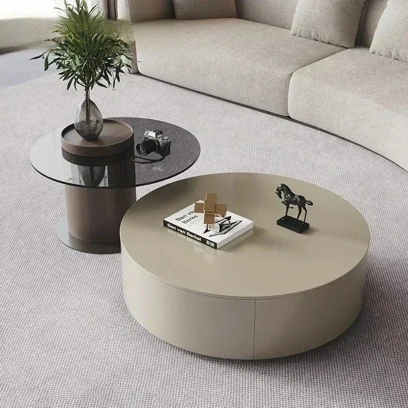 Coffee Table for Living Room Table, Nesting Neatly Round Coffee Tables,  Center Tables Living Room,  Balcony  Room Furniture