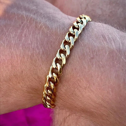 Wannee New Trendy Cuban Chain Men Bracelet Classic Stainless Steel 3 5 7mm Width Chain Bracelet For Men Women Jewelry Party Gift