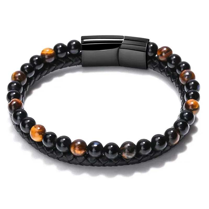 Stainless Steel Bracelet Tiger Eye Stone Beads Bracelet Natural Lava Stone Beads Stainless Steel Bracelet Men /Women Jewelry.  Green, Lava, Yellow tigers eye Have just a few LEFT. Please don't WAIT!!!