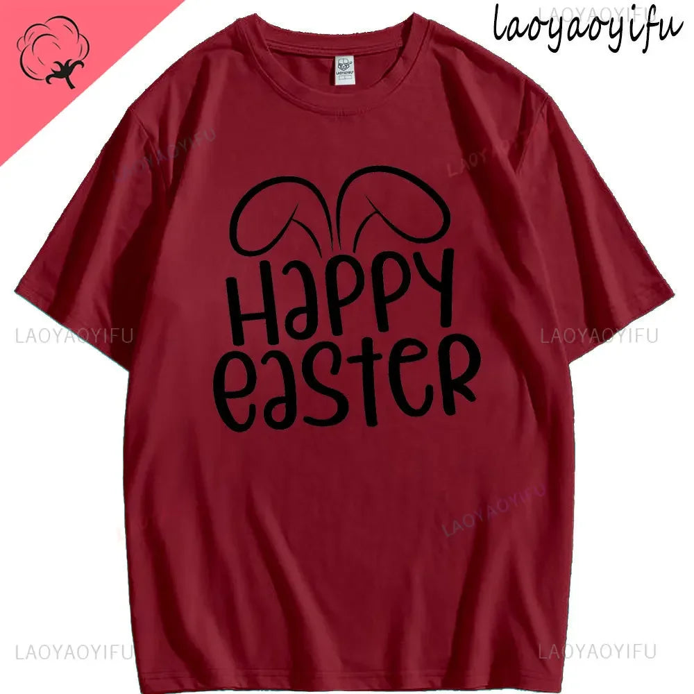 Bunny with Sunglass Unisex Retro Aesthetic T-shirt Funny. Happy Easter Bunny,  Cotton Tshirt, Ears  and Cute Rabbit