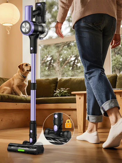 500W/55KPA Self-Standing Cordless Vacuum Cleaner,60 Mins Handheld Vacuum Cleaners,Smart LED Screen Vacuum for Carpet/Pet Hair
