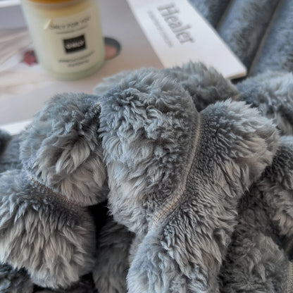 Solid color thickened wide striped multifunctional blanket, cover blanket, nap blanket, pet blanket