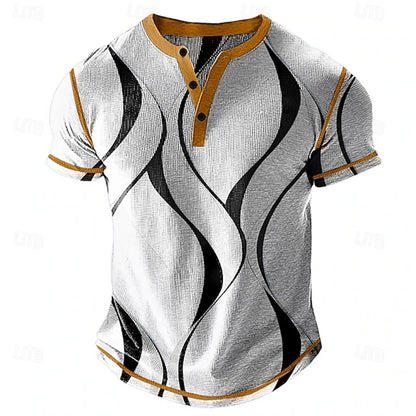 Summer Men's Breathable Polo Shirt Casual Relaxed-Fit,  Short-Sleeve Henley neck T-Shirt.  Classic Athletic-Style Men's Short-Sleeve. This is ASIAN SIZING so that means order 1-2 sizes larger if you normally wear US or EURO s
