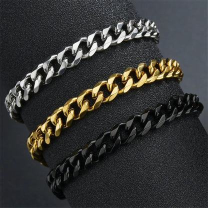 Stainless Steel Curb Cuban Chain Bracelet for Men /Women, Couple, Unisex,  Wrist Jewelry Gift.  Happy Fathers Day.