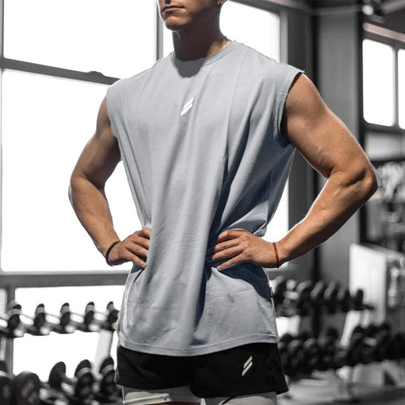 NEW Summer Fitness Sports Tank Top  for Men.  Breathable,  Loose Mesh Training,  Sleeveless T-shirt.   Quick Drying vest mens  Fitness Clothing