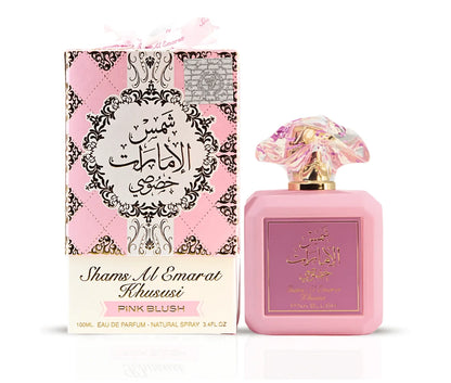 Ard Al Zaafaran Pink Blush Shams Al Emarat Khususi 100ml 3.4oz is a sweet and romantic Arabian perfume designed for women