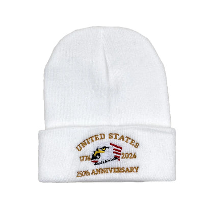 250th Anniversary USA Knit Hat.  Warm, Cozy Embroidery Beanie for Women /Men, 250 Year American Anniversary Merchandise