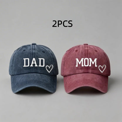 2pcs/set Fashion DAD MOM Love Printed Baseball Cap Washed Cotton Adjustable Couple Cap Baseball Caps For Men/ Women.  Black/Pink and Navy /PINK are the most pairs,BUT....Its still below our measurement.  If you want to try Pl