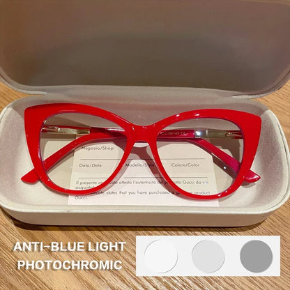 TR90 New Fashion Cat Eye Anti-Blue Ray Reading Glasses,  Photochromic Myopia,   Customization Prescription, Optical Eyewear.  SO MANY Choices