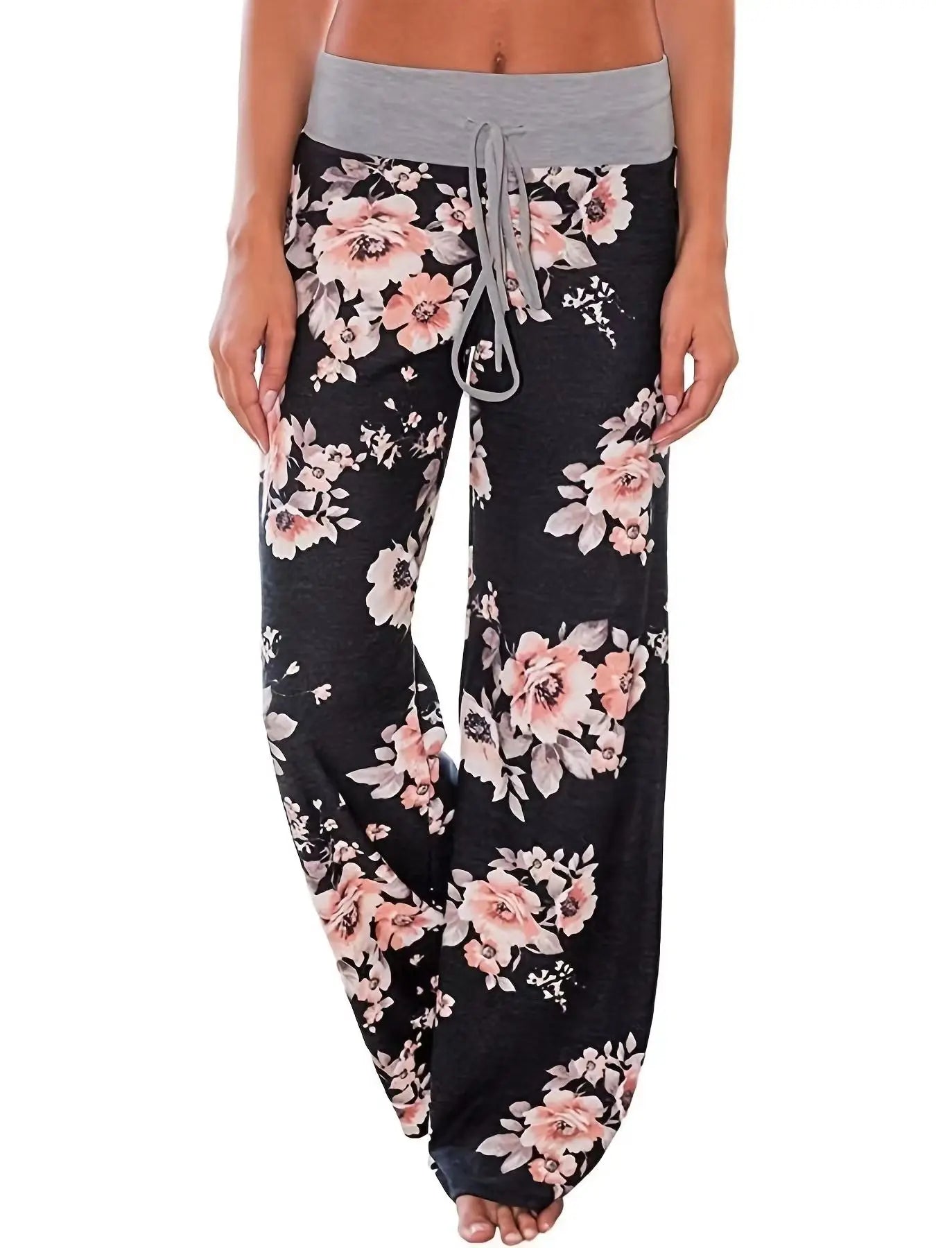 S-8XL,  Womens Casual Loose Stretch Printed,  Long Wide Leg Yoga Pants  with Drawstring Pajama Pants