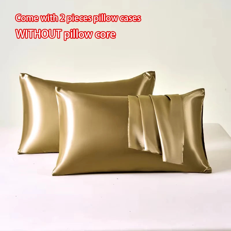 2pcs Satin Pillowcase for Skin and Hair, Satin Pillow Cases Set of 2 Soft Breathable Smooth Cooling Pillow Covers for Sleeping, Great Gifts.  Lots of colors BUT, GOLD is Hughley AVailable!!!  All others Drop down a Lot so  BL