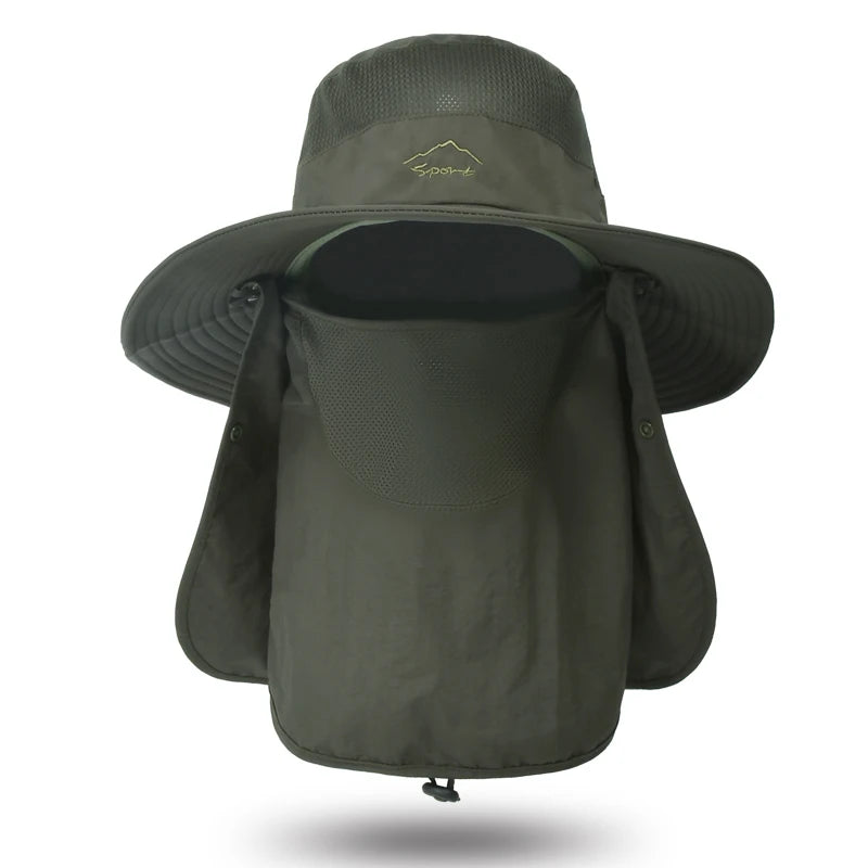 Fisherman's hat, sun hat, summer outdoor quick drying sun hat, fishing breathable sun hat,  face mask hat.  Ample SKY BLUE.  Black and Dark Gray have some Availabilty,  IF you HURRY!!!