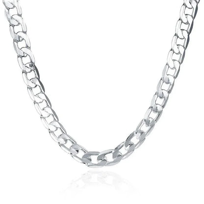 925 Sterling Silver Necklace For Men's  or WOMEN 16/18/20/22/24 Inches Classic 6MM Chain Luxury Jewelry . Perfect for MOTHERS DAY and/Or FATHERS DAY