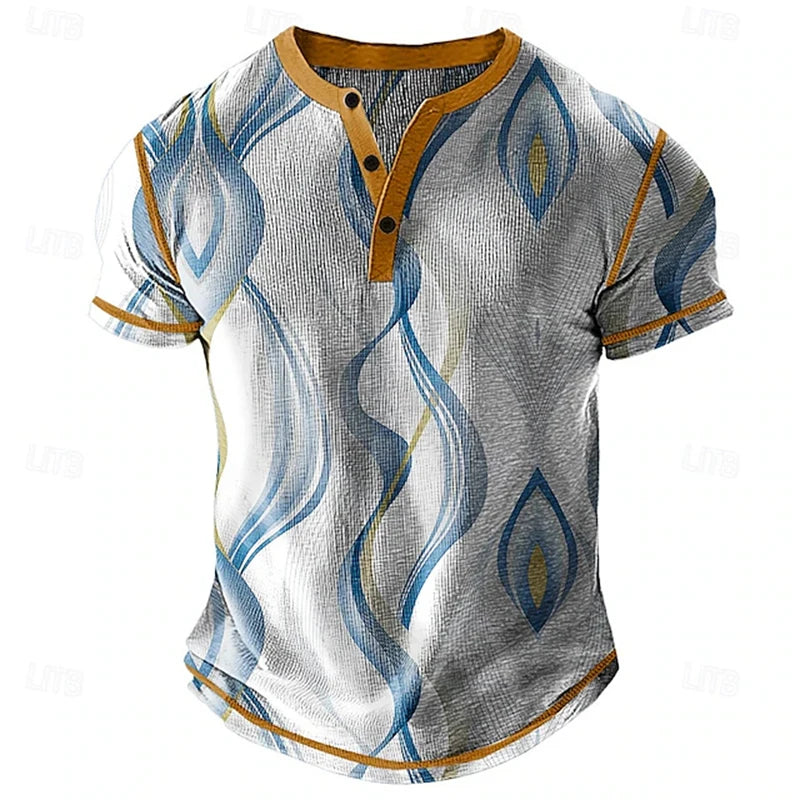 Summer Men's Breathable Polo Shirt Casual Relaxed-Fit,  Short-Sleeve Henley neck T-Shirt.  Classic Athletic-Style Men's Short-Sleeve. This is ASIAN SIZING so that means order 1-2 sizes larger if you normally wear US or EURO s
