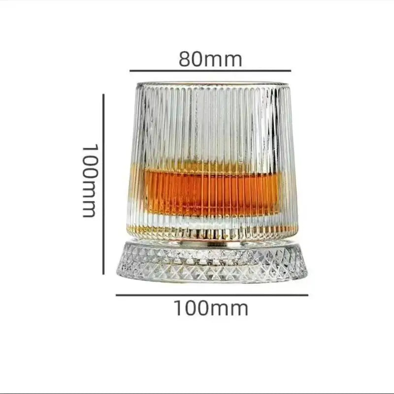1PCS Tumbler Rotating Wine Glass Rotating Whiskey Glass Tumbler Non Spill Swivel Cup with Base Creative Stress Relief Wine Glass