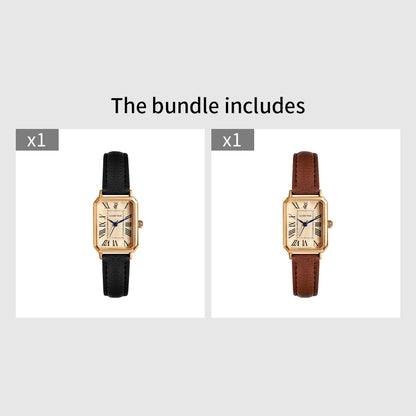 Fashion Retro Digital Dial Casual Watches Square face,  Leather Strap,  Fashionable Clock Quartz Wristwatch for Women Gift,