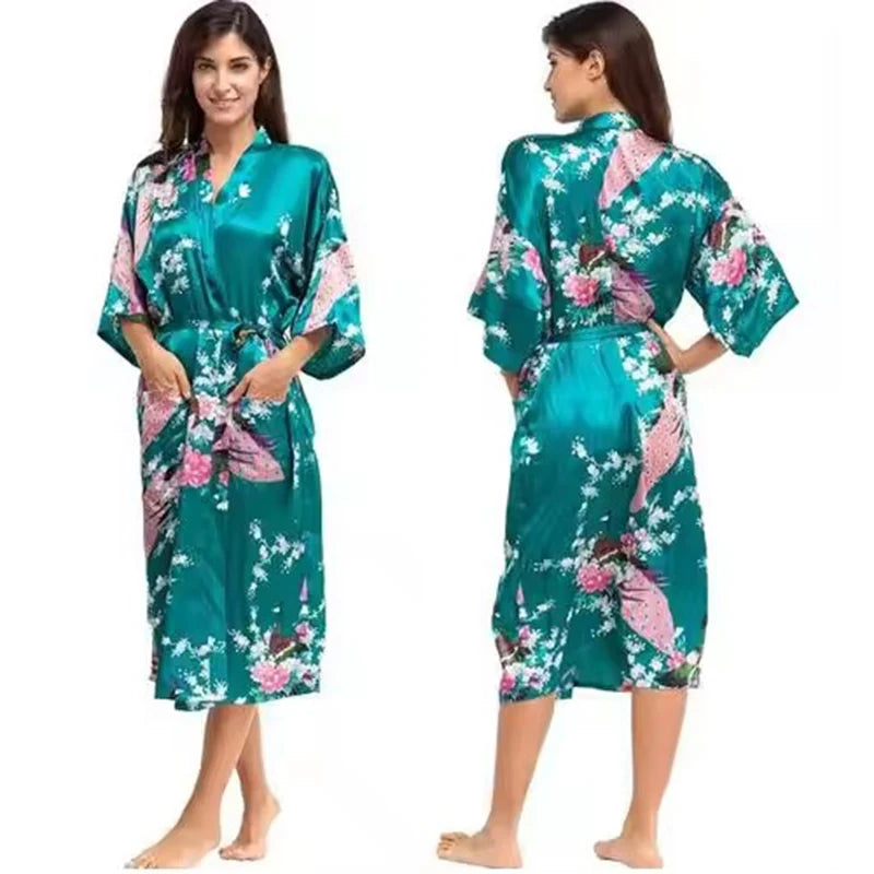 Women Rayon 2PCS Robe Set Bride Bridesmaid Wedding Robe Gown Lace Sexy Kimono Bathrobe Night Dress Casual Nightgown Sleepwear
