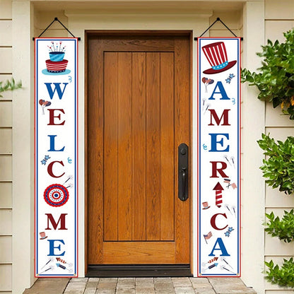 Independence Day  Memorial Day, Vetereans Day, Hanging Flag Banner , Outdoor/ Indoor  Patriotic Decor Family Party, Porch, Yard,  Garden,  Red White Blue USA Flag Decorations