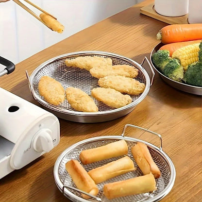 Stainless Steel Filter Tray,Reusable Round Mesh Basket,Frying, Grilling,Kitchen Strainer,Fruit vegetables,  water filter basket