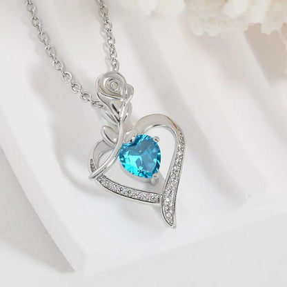 Elegant Style Heart shaped Pendant Necklace.  Hollow Design Mother's Day Gift.