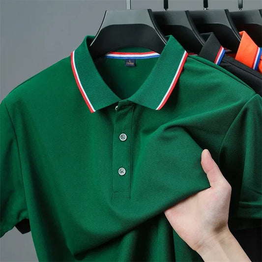 Men's Casual Solid Color Short Sleeve Polo Shirt,   Summer Fashion, Comfortable and  Versatile Top for Men./Boys.    Navy and Black size XL are almost gone.  Also Navy Medium is gone.  There is a huge selection of colors that