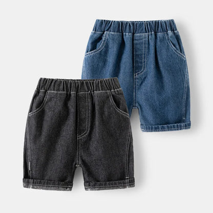 Toddler KIDS Denim Shorts (1 to 2 3 4 5 6 7 Years ) Blue Kids  Jeans / Shorts,  Black Soft Cotton Childrens Short Pants