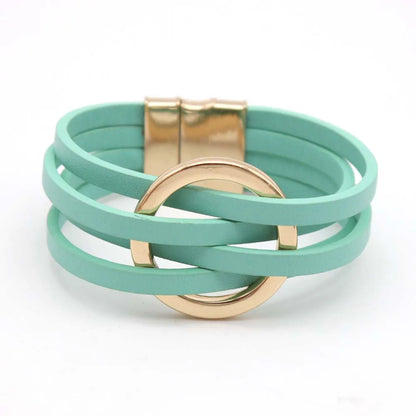 Leather Bracelets For Women, Fashion Bracelets & Bangles , Elegant Multilayer Wide Wrap Bracelet. Jewelry Gift.  All Colors Available except Lt. GRAY and AQUA