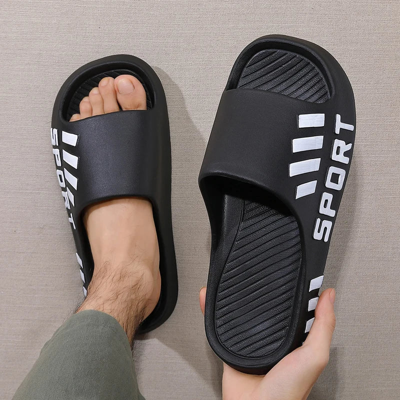 Summer Slippers For Men . Indoor/ Outdoor Sandals,  Beach Flip Flops,   Thick Sole Male Slides Summer, Non-Slip , Men Shower Slippers