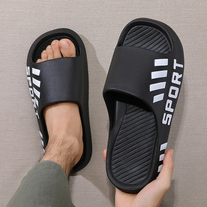 Summer Slippers For Men . Indoor/ Outdoor Sandals,  Beach Flip Flops,   Thick Sole Male Slides Summer, Non-Slip , Men Shower Slippers