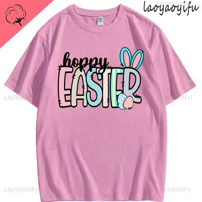 Bunny with Sunglass Unisex Retro Aesthetic T-shirt Funny. Happy Easter Bunny,  Cotton Tshirt, Ears  and Cute Rabbit
