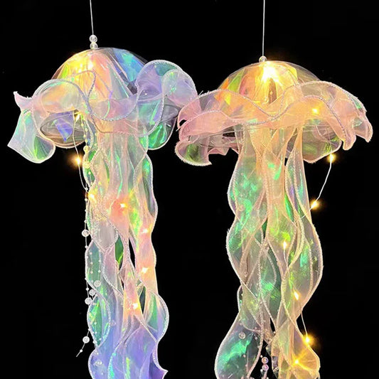 DIY Jellyfish Lantern Under The Sea Colorful Jellyfish Lamp for kids Bedroom  or entertaining for Parties or holidays. Mermaid Theme Lamp for  Party Decor