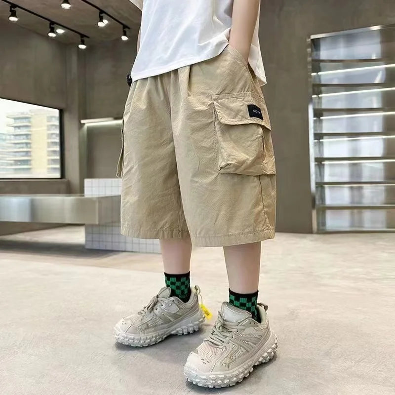 3-14 Years New Fashion Summer Boys Shorts,  Cotton , Big Pockets,  Half Trousers For Kids, Outdoor Sport Pants