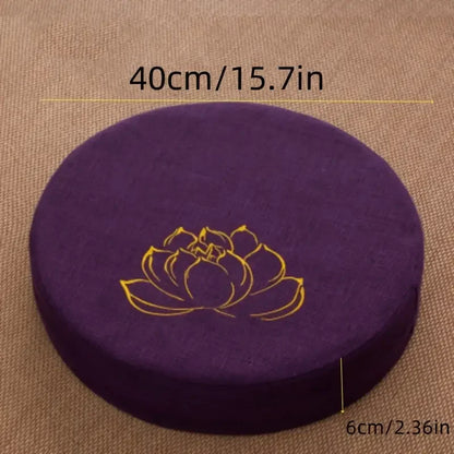 40X6CM Yoga Meditation Linen Cushion Hard Lotus Texture Meditation Cushion Backrest Pillow,   Removable Washable