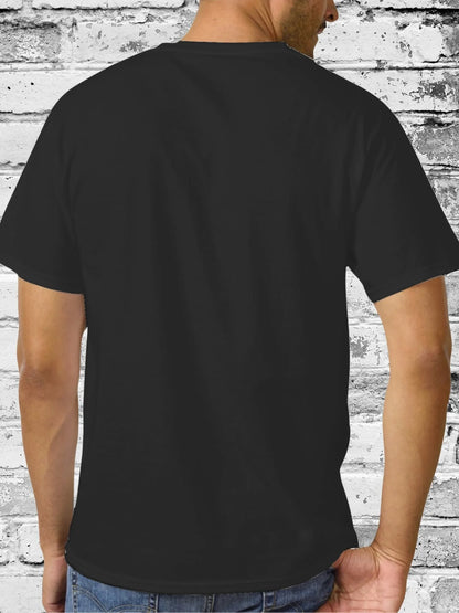 Men's Vintage Rock Band Graphic T-Shirt - Bob Dylan Inspired Design, Black Short Sleeve Crew Neck, Perfect for Summer, Travel