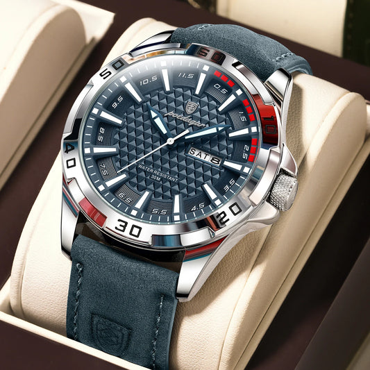 Original Mans Wristwatch,  Top Luxury Waterproof,  Luminous Date /Week Watch For Men,  Quartz Sport,  Leather Men's Watches.  Great COLOR Combinations and Very Available for all thos choices.