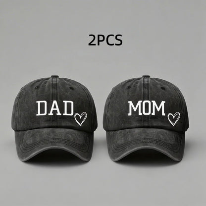 2pcs/set Fashion DAD MOM Love Printed Baseball Cap Washed Cotton Adjustable Couple Cap Baseball Caps For Men/ Women.  Black/Pink and Navy /PINK are the most pairs,BUT....Its still below our measurement.  If you want to try Pl