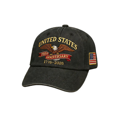 USA 250th Anniversary Hat Patriotic Baseball Cap for VETERANS,  Eagle Flag Embroidered  For Men /Women 250 th Year Anniversary Caps