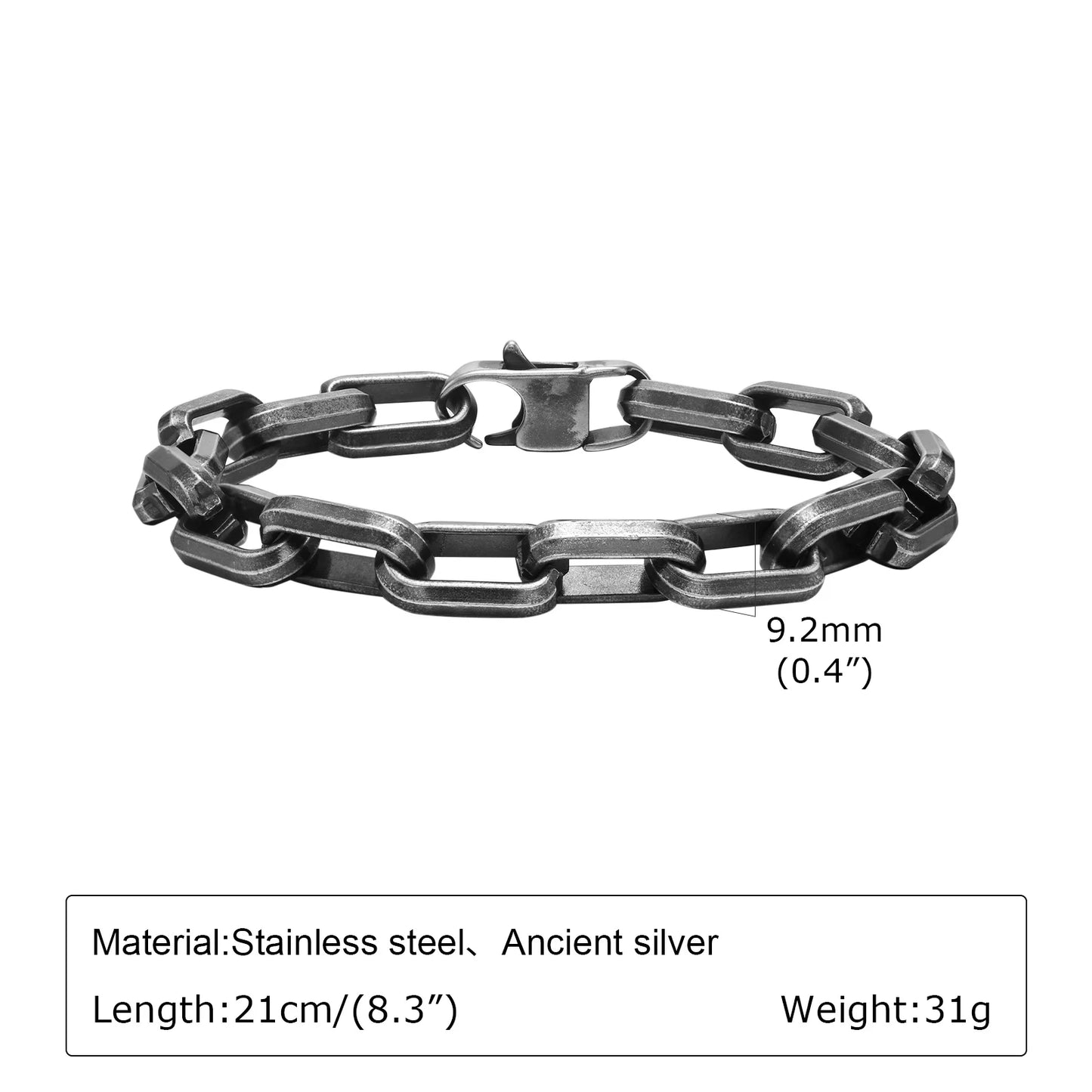 Vintage Chain Bracelets for Men, Boys. Byzantine Stainless Steel Braided Link Wristband,Retro Jewelry for any occasion but PERFECT FATHERS DAY Gift