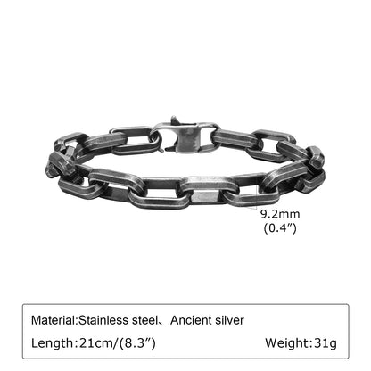 Vintage Chain Bracelets for Men, Boys. Byzantine Stainless Steel Braided Link Wristband,Retro Jewelry for any occasion but PERFECT FATHERS DAY Gift