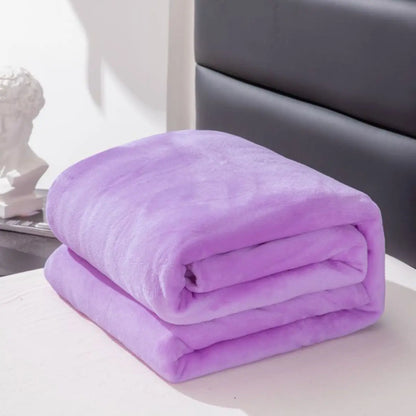 1pc, simple and plain colored plush blanket, multifunctional Farley plush blanket cover, thickened and warm