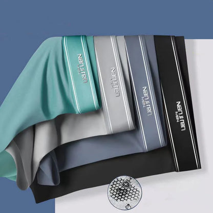 4pcs Boxer Shorts.   Men's Ice Silk Underwear, Breathable, Sexy, Thin, U Convex  Boxers,  L-6XL