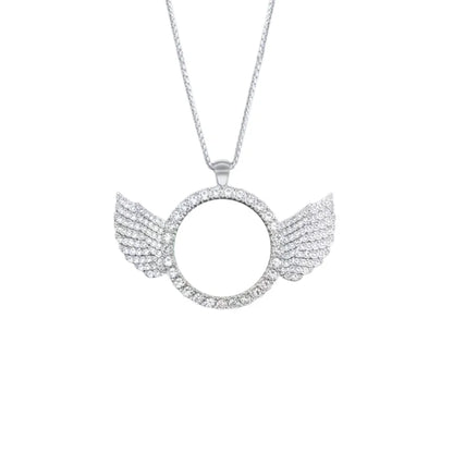 Personalised custom image wing necklace, commemorative gift, suitable for boyfriend's gift, girlfriend's gift, Father's Day gift