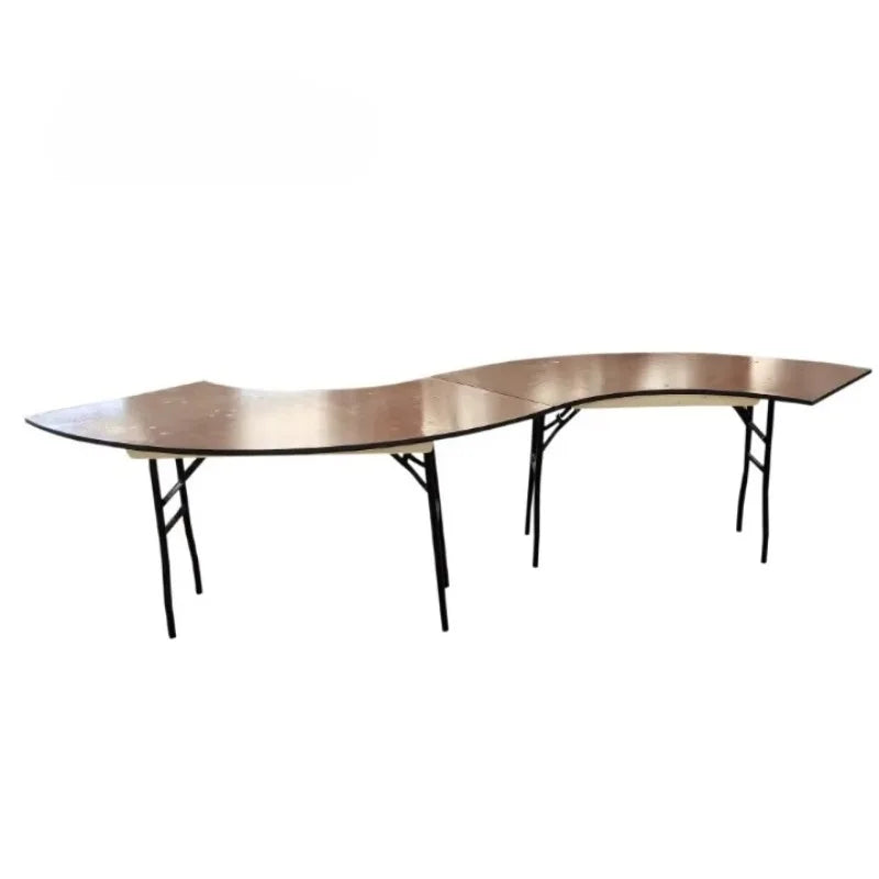 Manufacturer Wholesale Serpentine Wooden Desk Folding S-shaped Serpentine Banquet Table