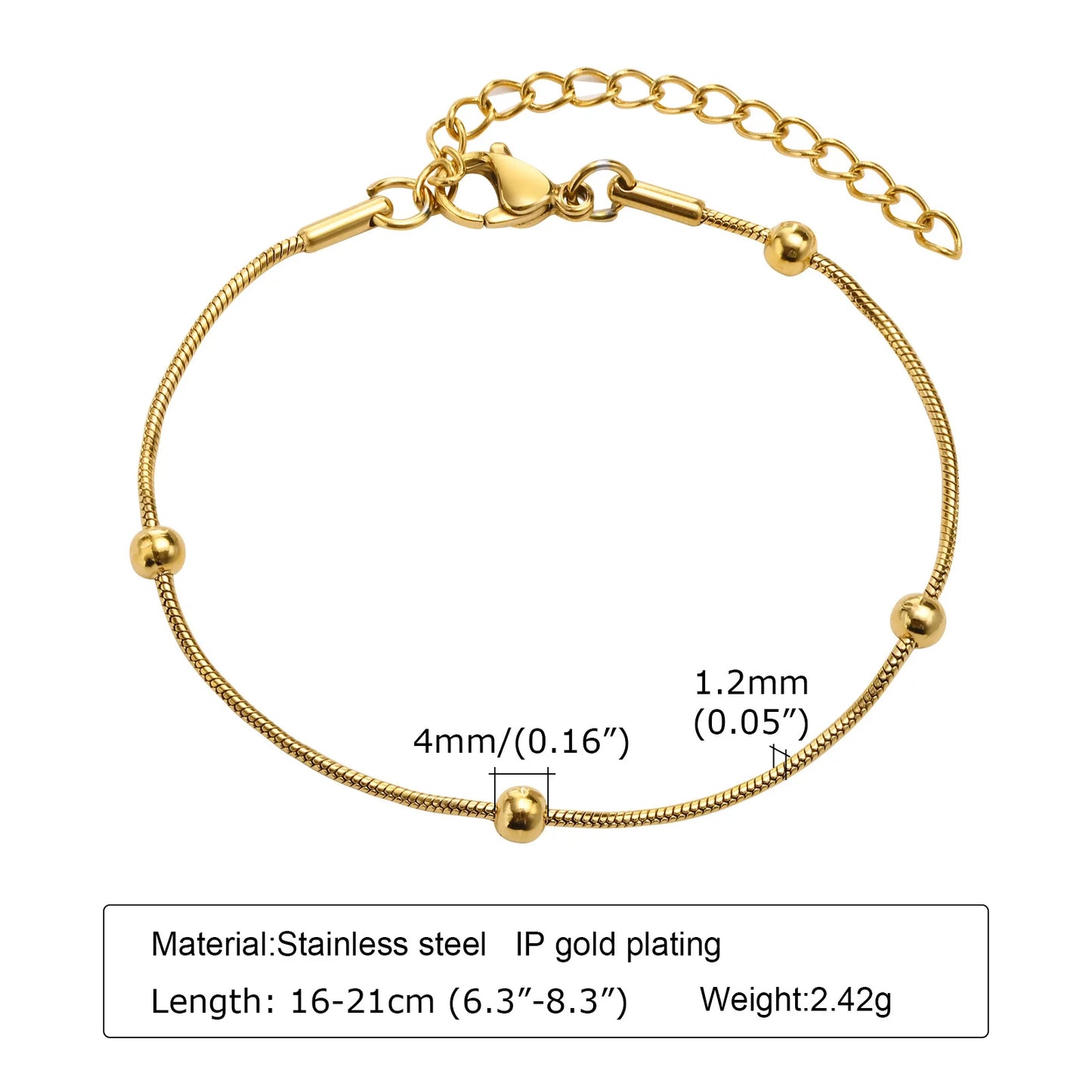 Waterproof Stainless Steel Chain Bracelets For Women.  Gold Plated Fashion and   Stackable Link Bracelet Gifts.  Great Gift for MOTHERS DAY