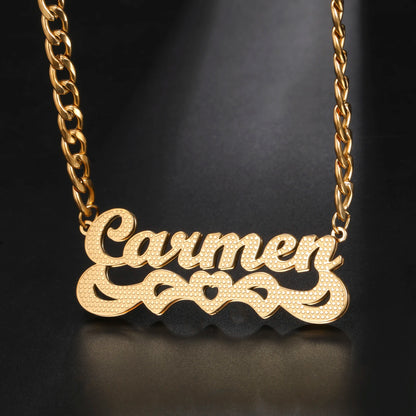 Sipuris Custom Name Necklace For Women Golden Choker Stainless Steel Personalized Corrosion Process Jewelry Wedding Gifts