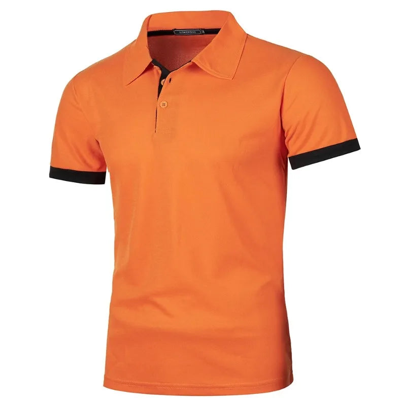 Mens Short Sleeve Polo Shirt, Solid Color Streetwear,  Lightweight Lapel Tshirts for Mens Summer Sport T