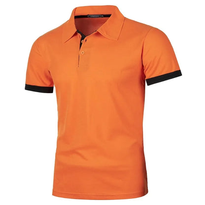 Mens Short Sleeve Polo Shirt, Solid Color Streetwear,  Lightweight Lapel Tshirts for Mens Summer Sport T